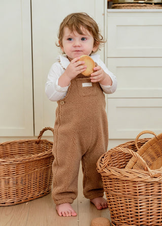 Milky Roar Faux Shearling Overalls