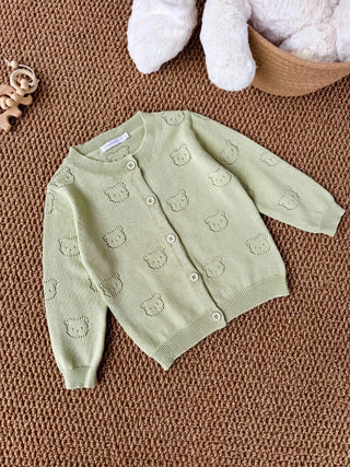 Little Bear Jacquard Cotton Cardigan