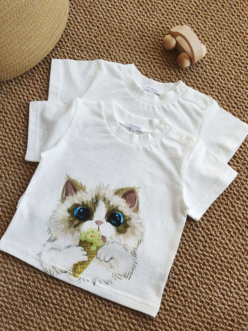 Kitten Pattern T-shirt