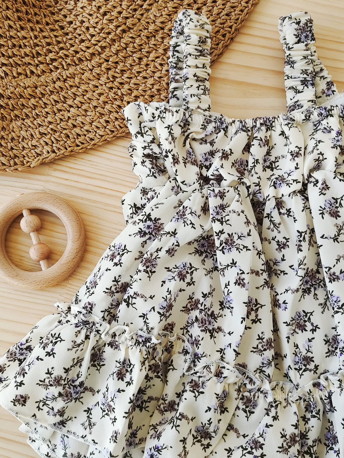 Holiday Floral Ruffle Top