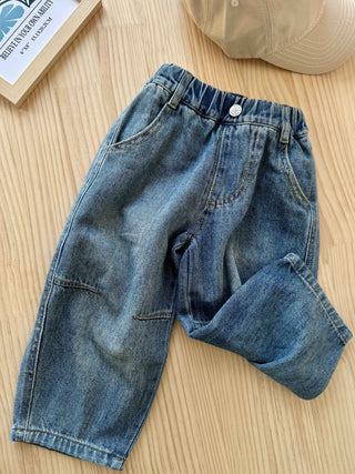Arc-cut Vintage Denim Jean in Blue