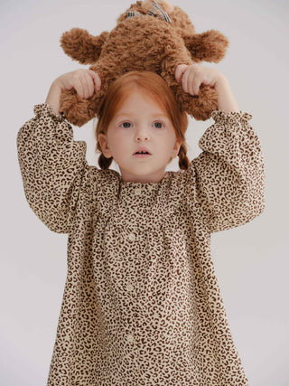 Leopard Pattern Button Doll Dress