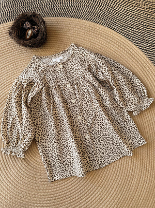 Leopard Pattern Button Doll Dress - Chantmily