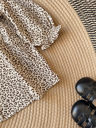 Leopard Pattern Button Doll Dress - Chantmily