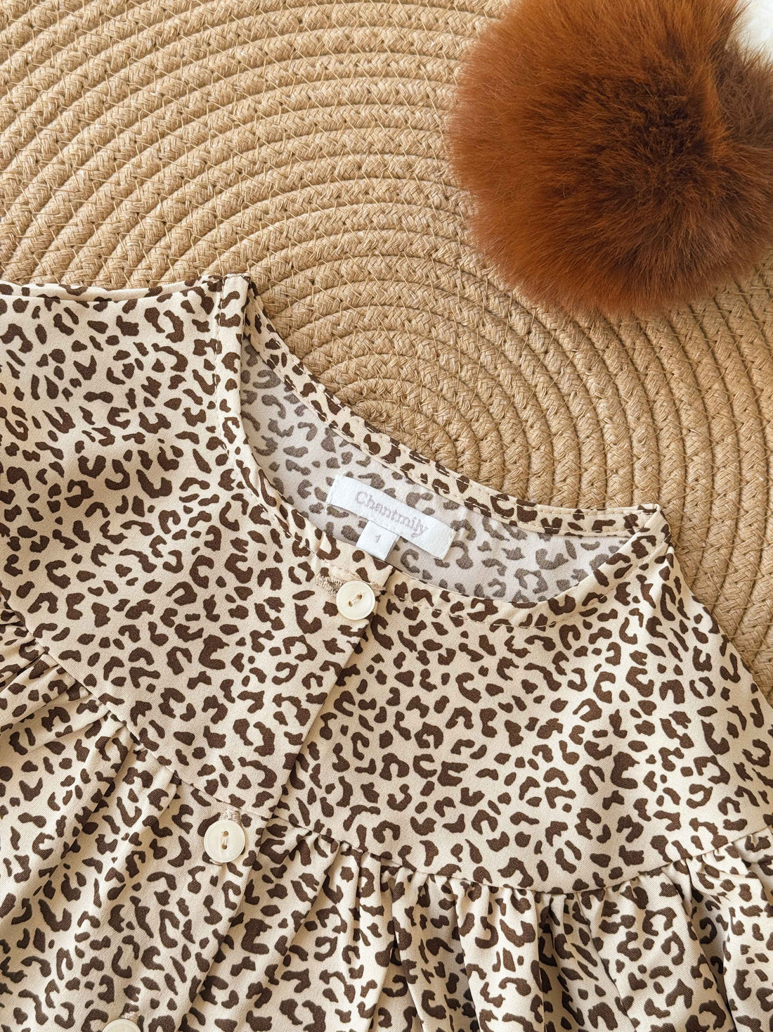 Leopard Pattern Button Doll Dress