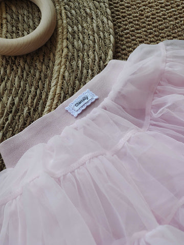 Bubble Tulle Skirt in Pastel Pink