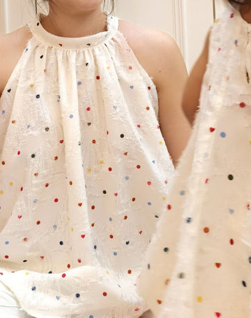 Polka Dot Sleeveless Top