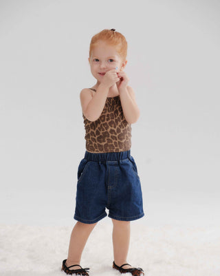 Leopard Pattern Fitted Strap Top