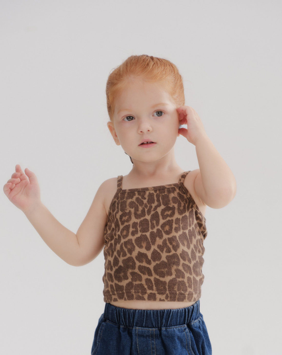 Leopard Pattern Fitted Strap Top