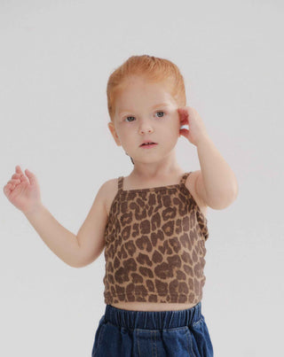 Leopard Pattern Fitted Strap Top