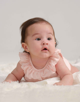 Little Breeze Ruffle Bodysuit in Pink
