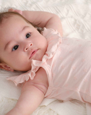 Little Breeze Ruffle Bodysuit in Pink