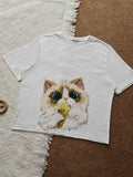 Cat Pattern Box Fix T-shirt
