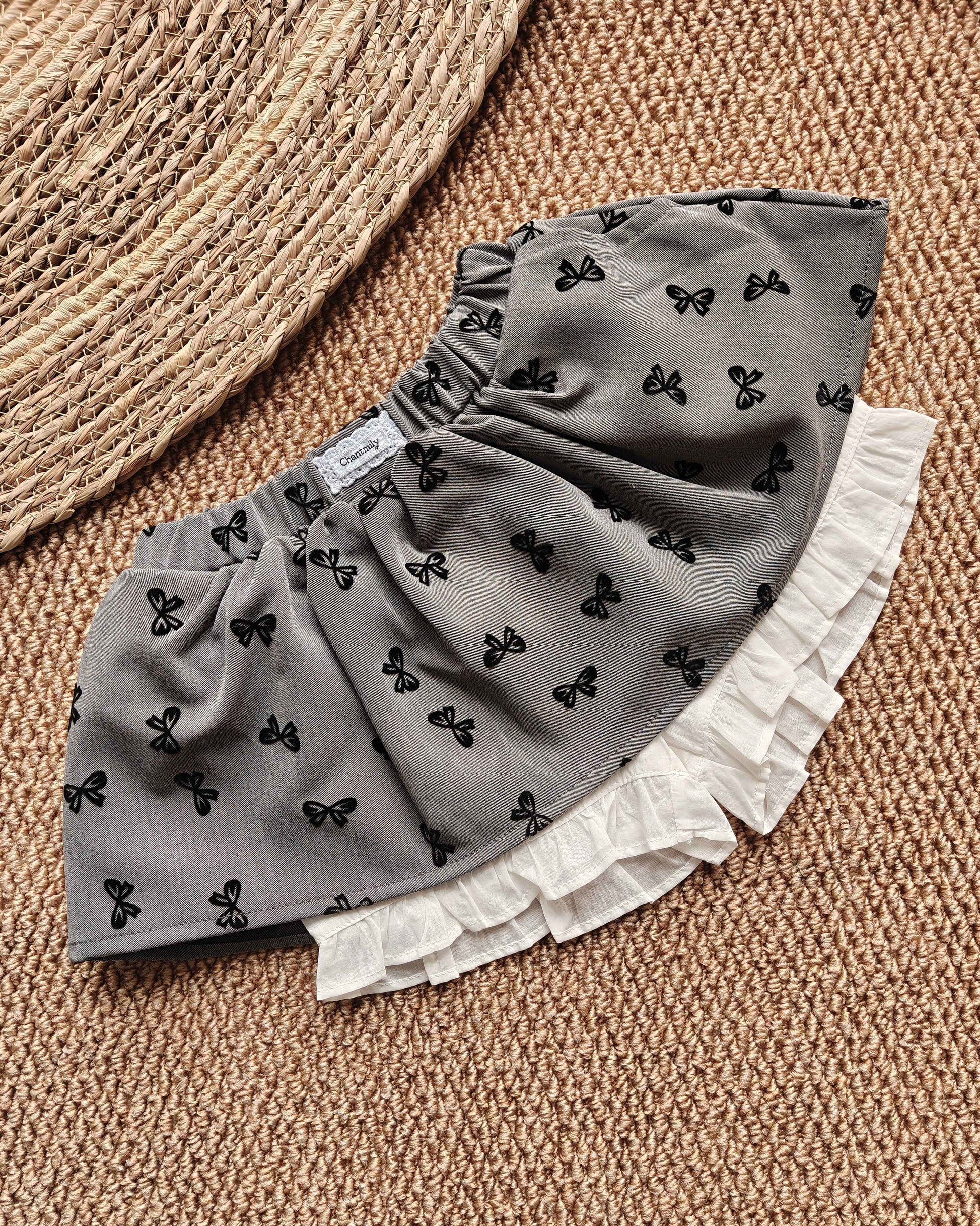 Butterfly Bow Pleated Skirt