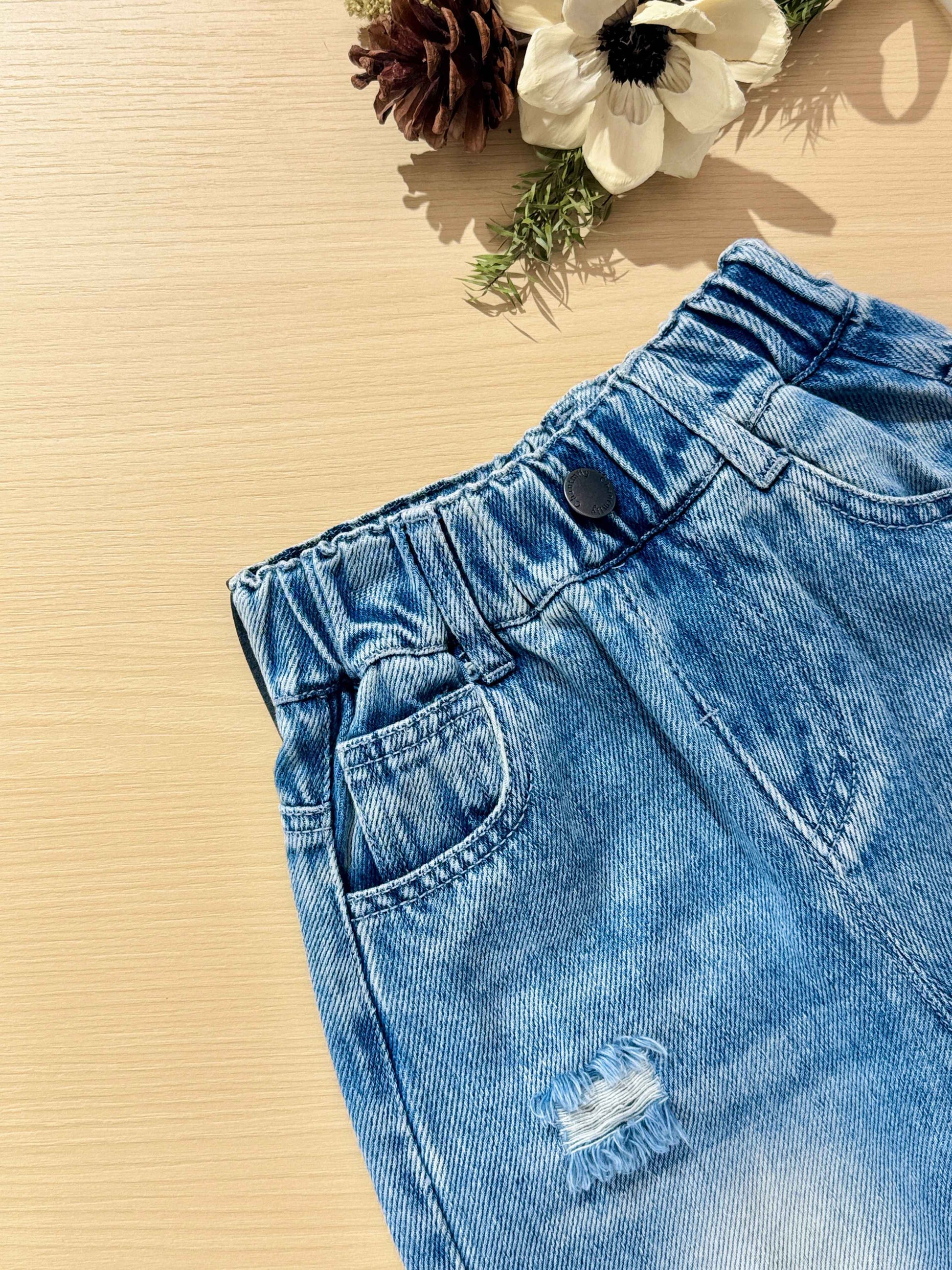Baggy Ripped Cotton Jean