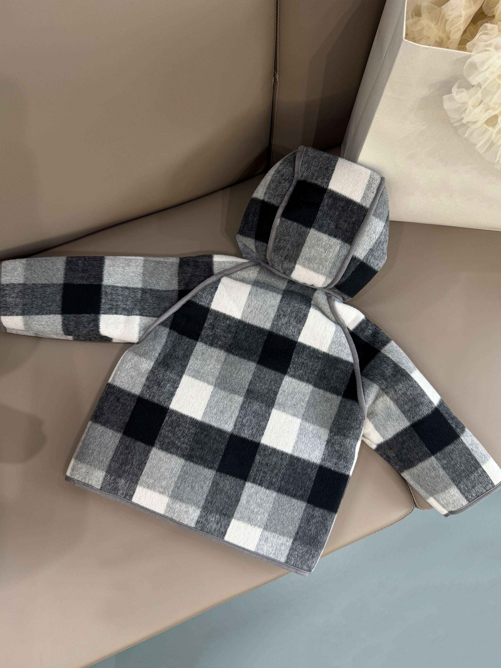Faux Shearling Tartan Coat