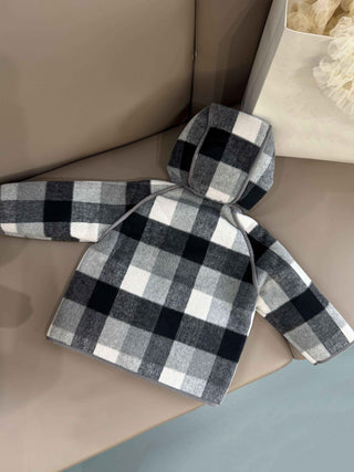 Faux Shearling Tartan Coat