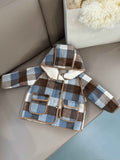 Faux Shearling Tartan Coat