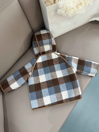 Faux Shearling Tartan Coat