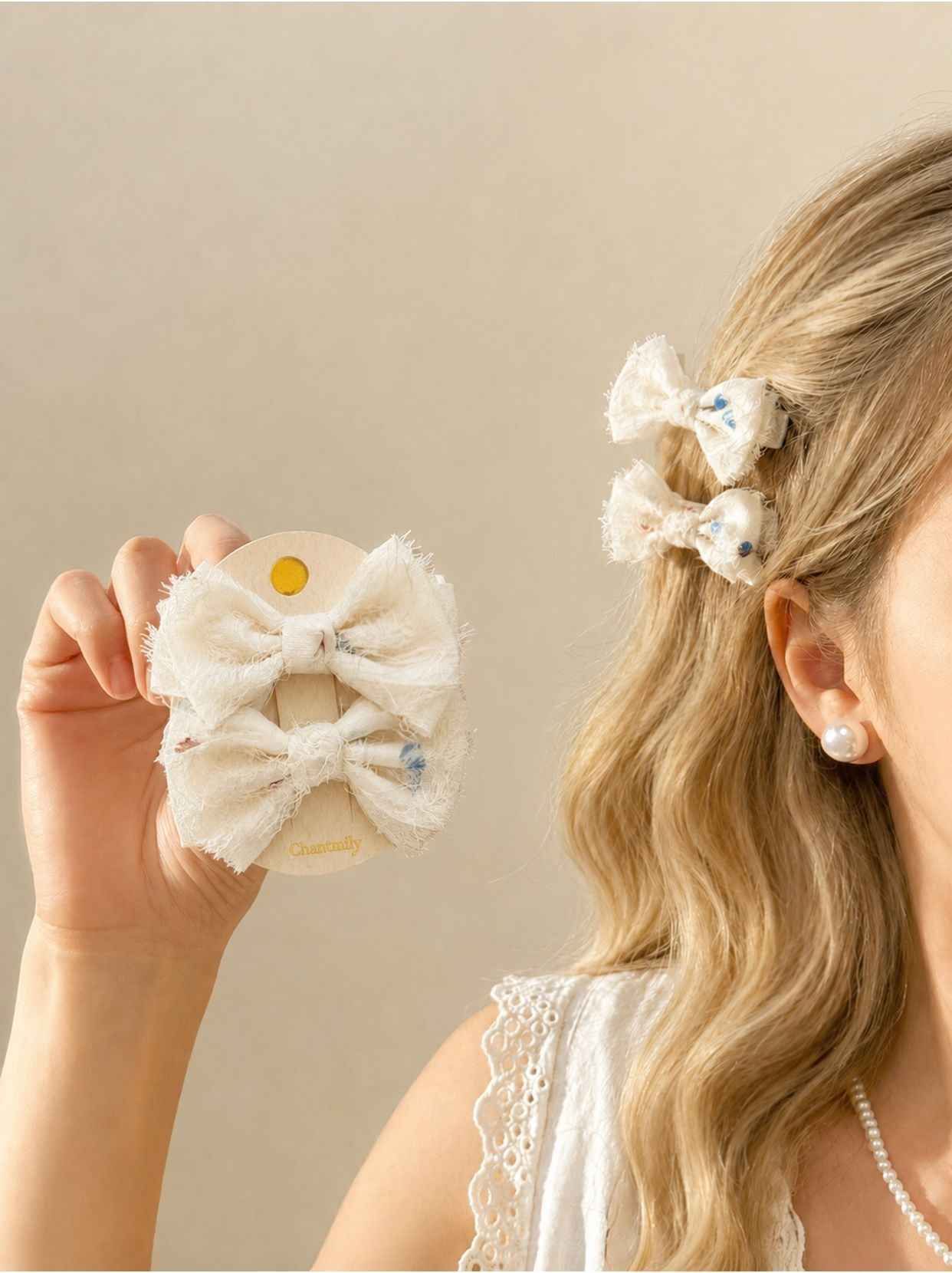 Polka Dot Bow Hair Clip