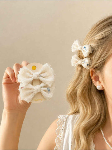 Polka Dot Bow Hair Clip