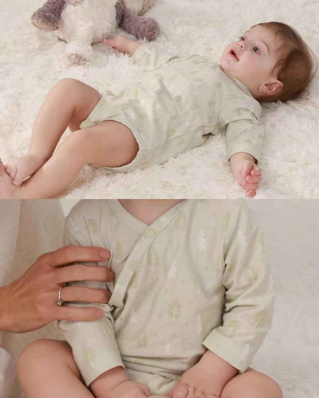 Little Breeze Forest Long Sleeve Wrap Bodysuit