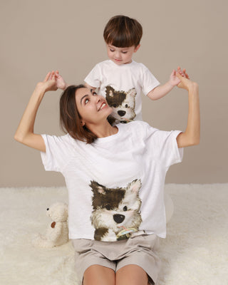 Dog Pattern Box Fix T-shirt