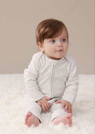 Creamy Comfort Long Sleeve Zip Growsuit