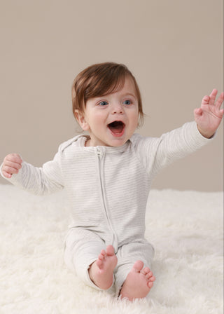 Creamy Comfort Long Sleeve Zip Growsuit