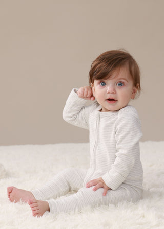 Creamy Comfort Long Sleeve Zip Growsuit
