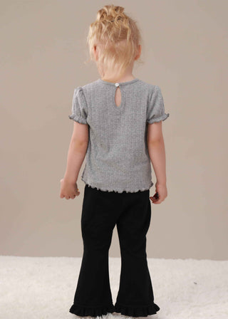 Pointelle Rib Short Sleeve Top
