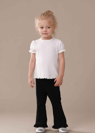 Pointelle Rib Short Sleeve Top
