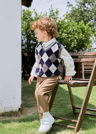 Little Boss Knit Vest Set