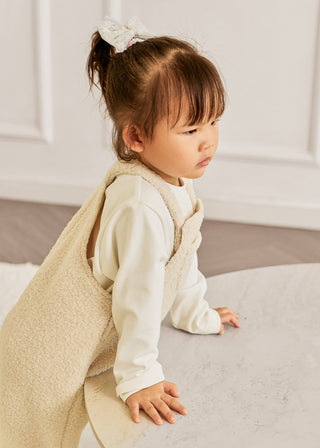 Milky Roar Faux Shearling Overalls