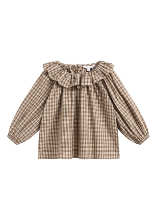Terra Plaid Ruffle Blouse