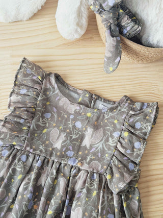 Sleeveless Ruffle Dress in Green - Chantmily