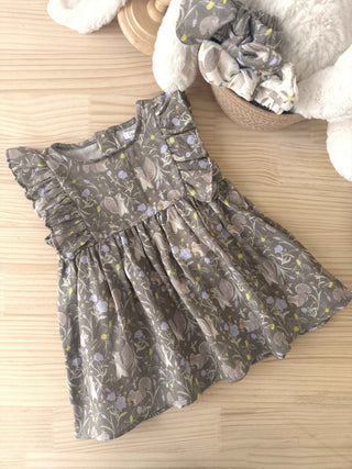 Sleeveless Ruffle Dress in Green