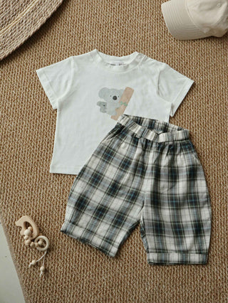 Cotton Plaid Banana Pant
