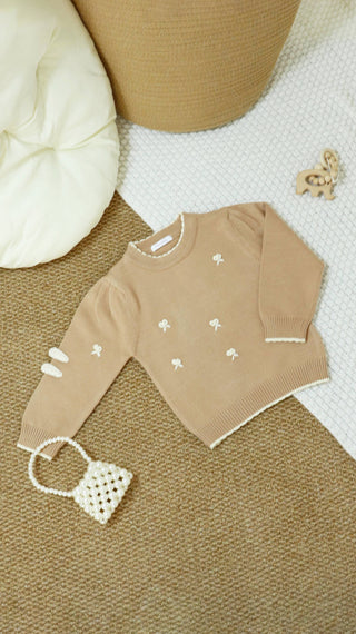 Knit Jumper with Bow Set