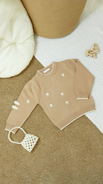 Knit Jumper with Bow Set