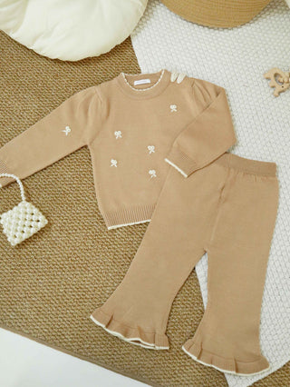Knit Jumper with Bow Set