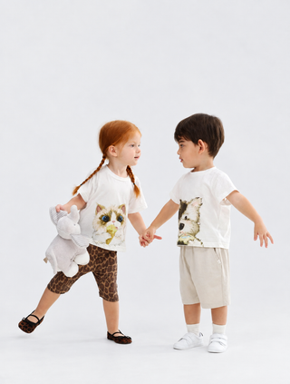 Kitten Pattern T-shirt