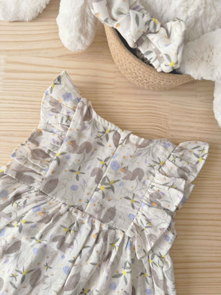 Sleeveless Ruffle Dress in White - Chantmily