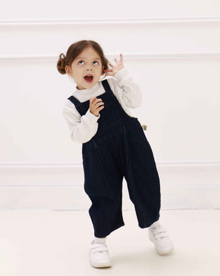 Navy Harem Denim Overalls