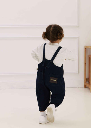 Navy Harem Denim Overalls