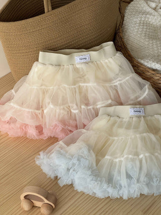 Bubble Tulle Skirt in Faded Blue