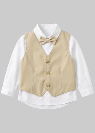 Wool Blend Faux-layered Suit Set