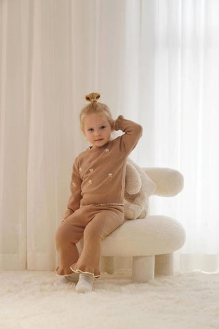 Knit Jumper with Bow Set