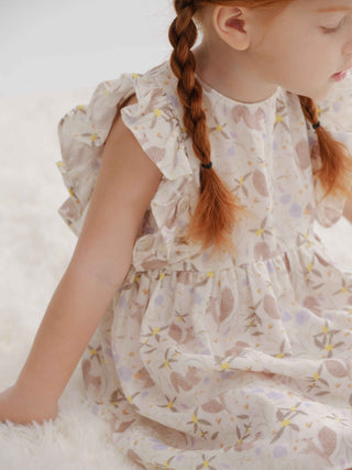 Sleeveless Ruffle Dress in White