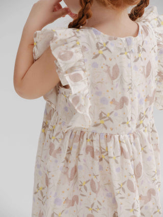 Sleeveless Ruffle Dress in White